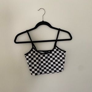 Checkered cropped tank top